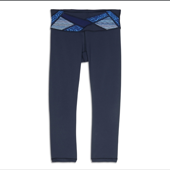 lululemon athletica Pants - Lululemon Wunder Under Crop III Tight Women' Hero Blue Inkwell Samba